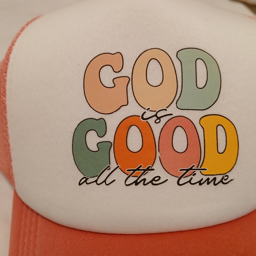 Retro Trucker Hat with Playful Bubble Letter Design